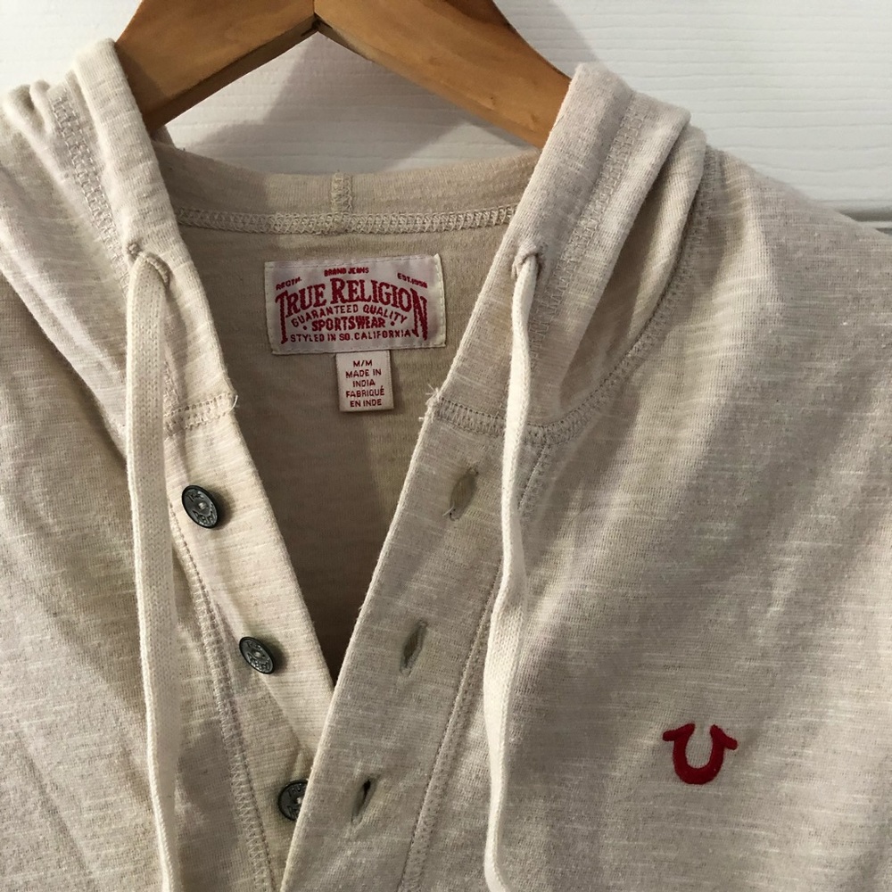 True Religion Henley Hoodie Size Men’s M
